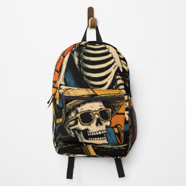 Item preview, Skeleton Relaxing In Beach Chair designed and sold by Linework Studio.