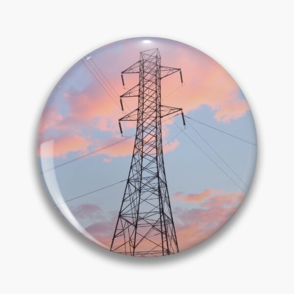 Item preview, Electricity Pylon Against a Pink and Blue Cloudy Sky designed and sold by Pylon-Bureau.