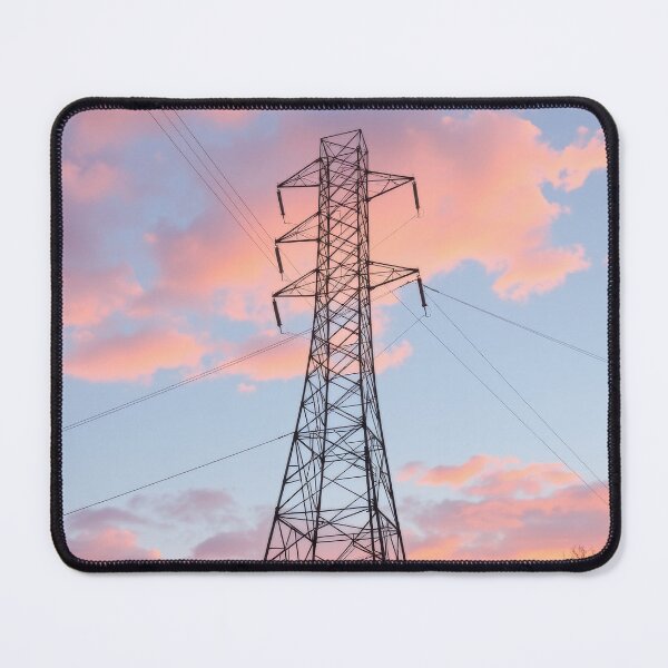 Item preview, Electricity Pylon Against a Pink and Blue Cloudy Sky designed and sold by Pylon-Bureau.