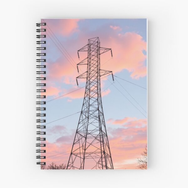 Item preview, Electricity Pylon Against a Pink and Blue Cloudy Sky designed and sold by Pylon-Bureau.
