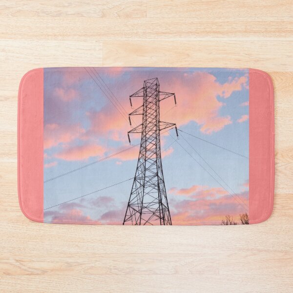 Item preview, Electricity Pylon Against a Pink and Blue Cloudy Sky designed and sold by Pylon-Bureau.