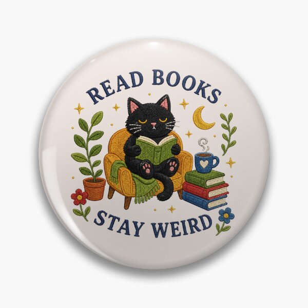 Item preview, Read Books Stay Weird, Bookish Cottagecore, Cozy Reader gift, Funny Cat designed and sold by Quiajia.