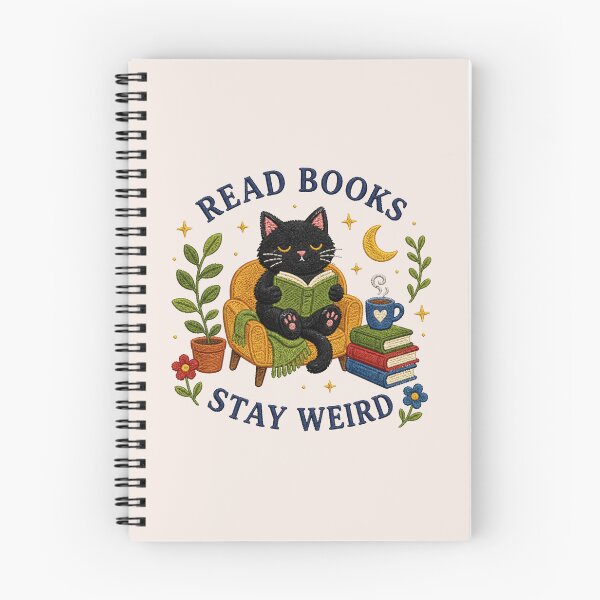 Item preview, Read Books Stay Weird, Bookish Cottagecore, Cozy Reader gift, Funny Cat designed and sold by Quiajia.