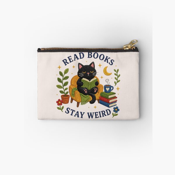 Item preview, Read Books Stay Weird, Bookish Cottagecore, Cozy Reader gift, Funny Cat designed and sold by Quiajia.