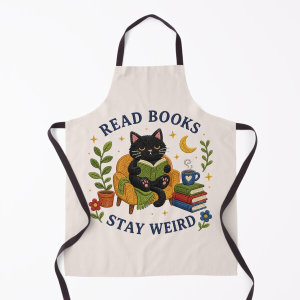 Item preview, Read Books Stay Weird, Bookish Cottagecore, Cozy Reader gift, Funny Cat designed and sold by Quiajia.