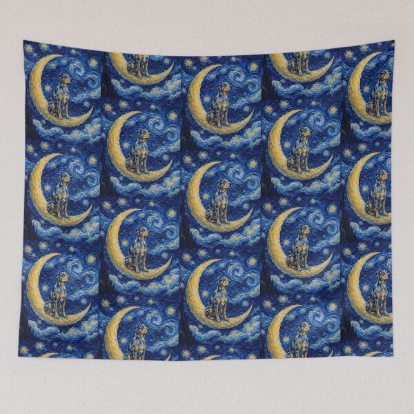 Item preview, Funny Catahoula Leopard Starry Night Painting Cute Moon Stars Mom Dad Kids designed and sold by FurryHavenPH.