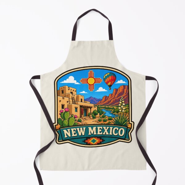 Item preview, New Mexico with Desert Landscape and Zia Sun Symbol designed and sold by Myra365Art.