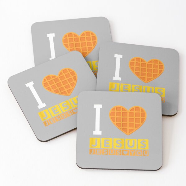 Item preview, I Love Jesus Waffle Heart Funny Christian Breakfast Squad designed and sold by ArleneRowe.