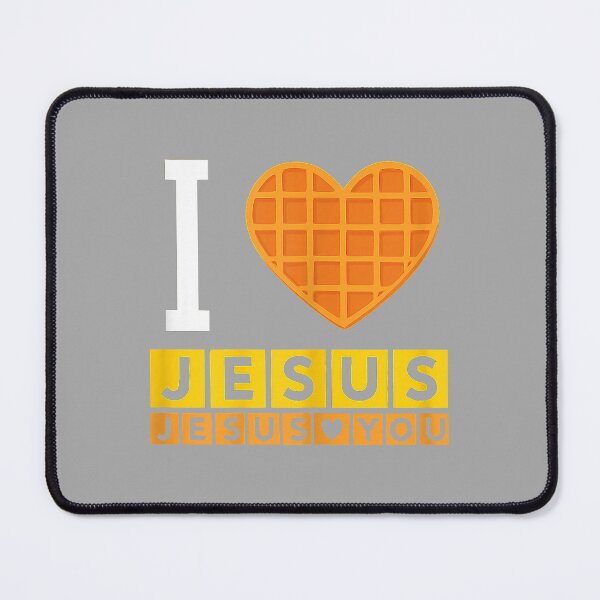 Item preview, I Love Jesus Waffle Heart Funny Christian Breakfast Squad designed and sold by ArleneRowe.