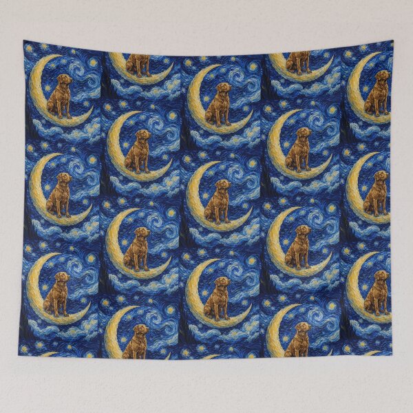 Item preview, Funny Chesapeake Bay Retriever Starry Night Painting Cute Moon Stars Mom Dad Kids designed and sold by FurryHavenPH.