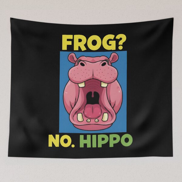 Item preview, FROG NO. HIPPO Text with Pink Hippo designed and sold by IWall860.