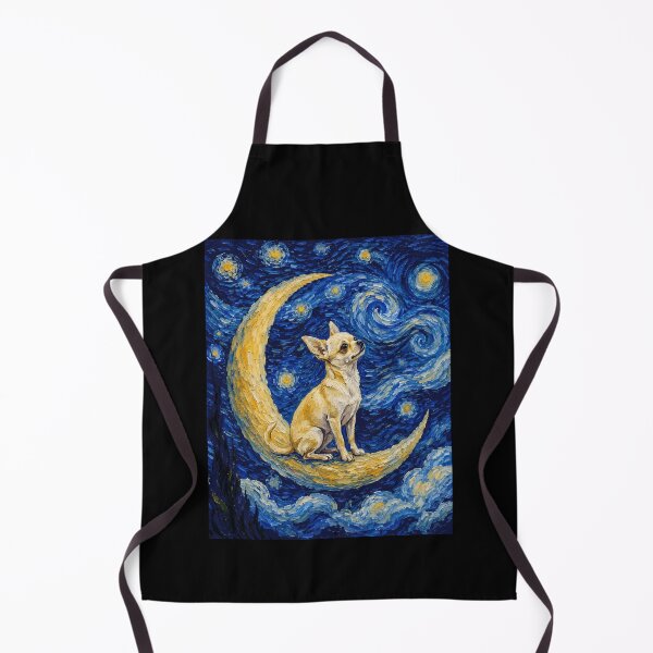 Item preview, Funny Chihuahua Starry Night Painting Cute Moon Stars Mom Dad Kids designed and sold by FurryHavenPH.