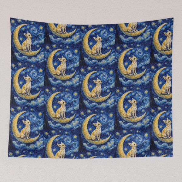 Item preview, Funny Chihuahua Starry Night Painting Cute Moon Stars Mom Dad Kids designed and sold by FurryHavenPH.
