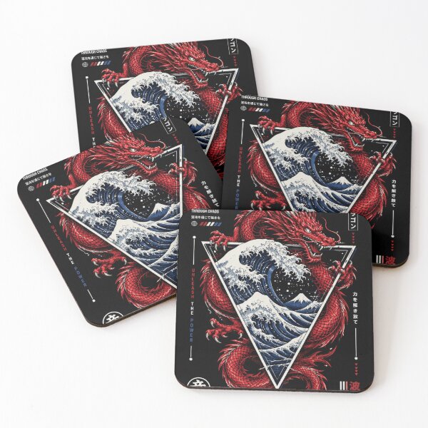 Item preview, Japanese Dragon Great Wave Aesthetic Art designed and sold by Bhinfy.