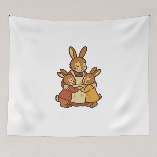 Item preview, Rabbit mom hughing kids designed and sold by GraphicWorlds.