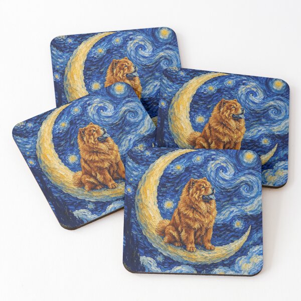 Item preview, Funny Chow Chow Starry Night Painting Cute Moon Stars Mom Dad Kids designed and sold by FurryHavenPH.