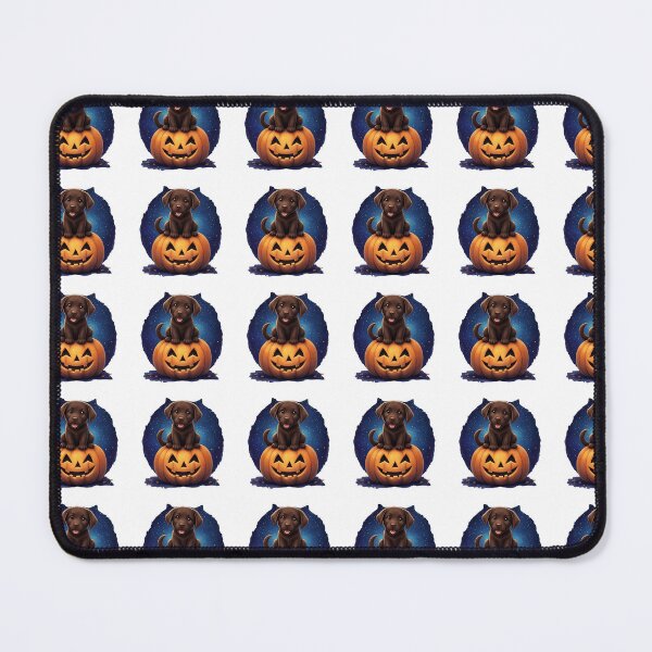 Item preview, Cute Chocolate Labrador Puppy on Jack‑O’‑Lantern – Halloween art designed and sold by Luna & Cleo Creative.