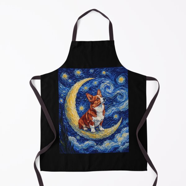 Item preview, Funny Clear Red Corgi Starry Night Painting Cute Moon Stars Mom Dad Kids designed and sold by FurryHavenPH.