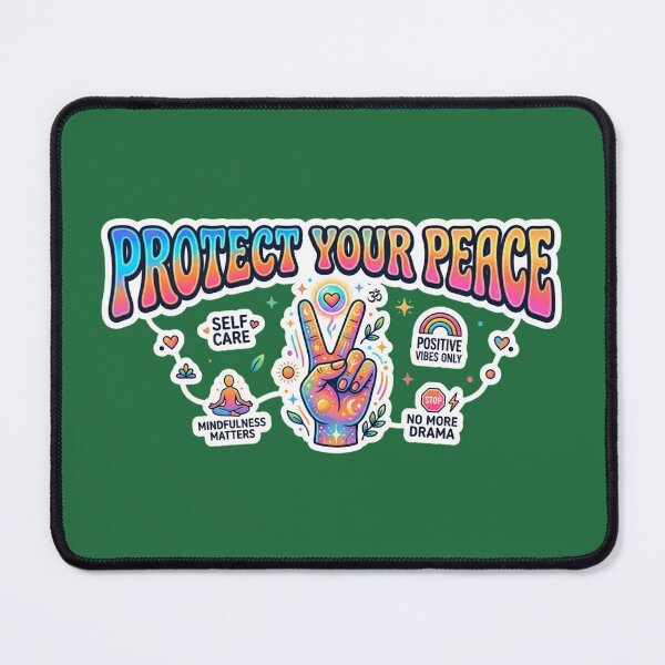 Item preview, Protect Your Peace Retro Groovy Soft Digital Lavender designed and sold by Amituniqdesign .