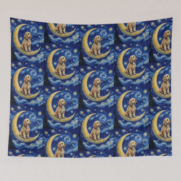 Item preview, Funny Cockapoo Starry Night Painting Cute Moon Stars Mom Dad Kids designed and sold by FurryHavenPH.