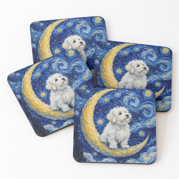 Item preview, Funny Coton de Tulear Starry Night Painting Cute Moon Stars Mom Dad Kids designed and sold by FurryHavenPH.