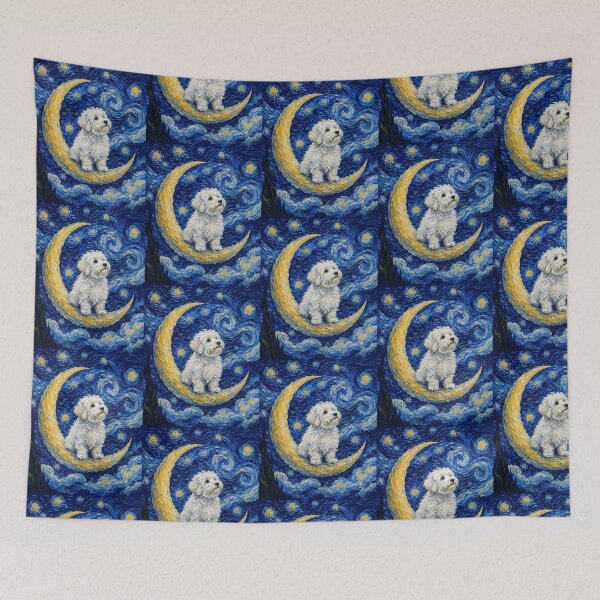 Item preview, Funny Coton de Tulear Starry Night Painting Cute Moon Stars Mom Dad Kids designed and sold by FurryHavenPH.