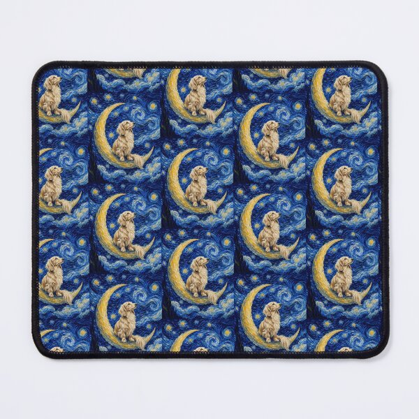 Item preview, Funny Cream Dachshund Starry Night Painting Cute Moon Stars Mom Dad Kids designed and sold by FurryHavenPH.