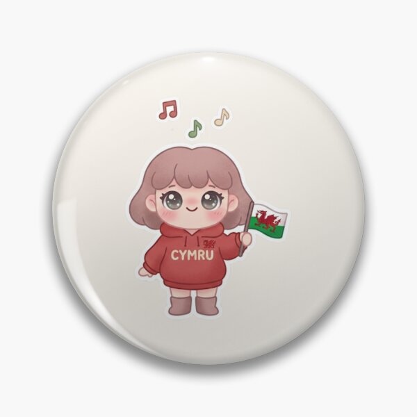Item preview, Kawaii Girl With Welsh Flag – Cymru Hoodie Sticker designed and sold by Cerys-GS.