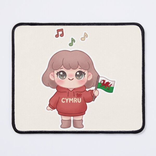 Item preview, Kawaii Girl With Welsh Flag – Cymru Hoodie Sticker designed and sold by Cerys-GS.