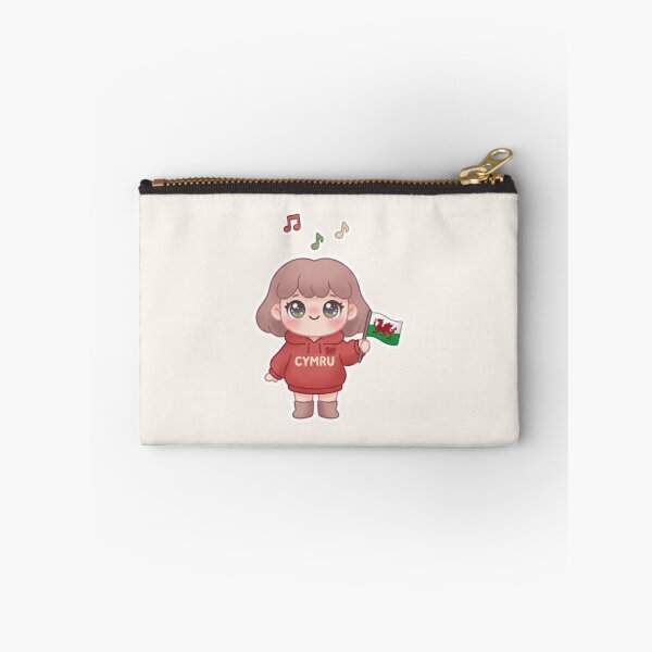 Item preview, Kawaii Girl With Welsh Flag – Cymru Hoodie Sticker designed and sold by Cerys-GS.