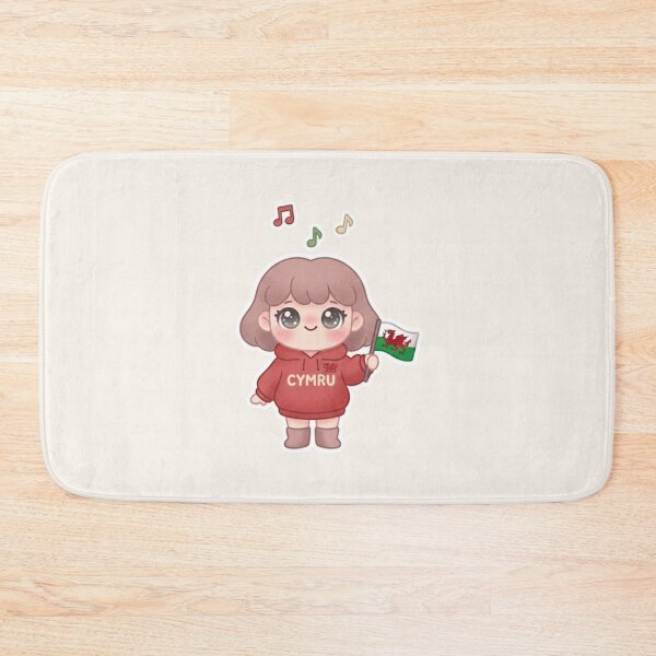 Item preview, Kawaii Girl With Welsh Flag – Cymru Hoodie Sticker designed and sold by Cerys-GS.