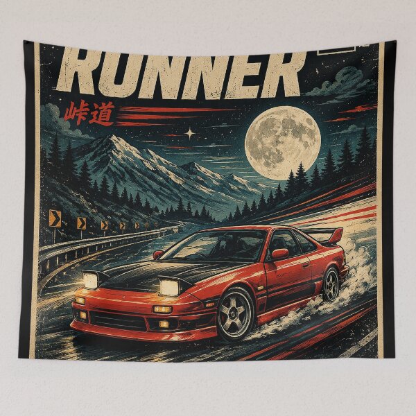 Item preview, Midnight Runner – 90s JDM Retro Racing Touge Japanese Streetwear designed and sold by HAFIZ-DP.