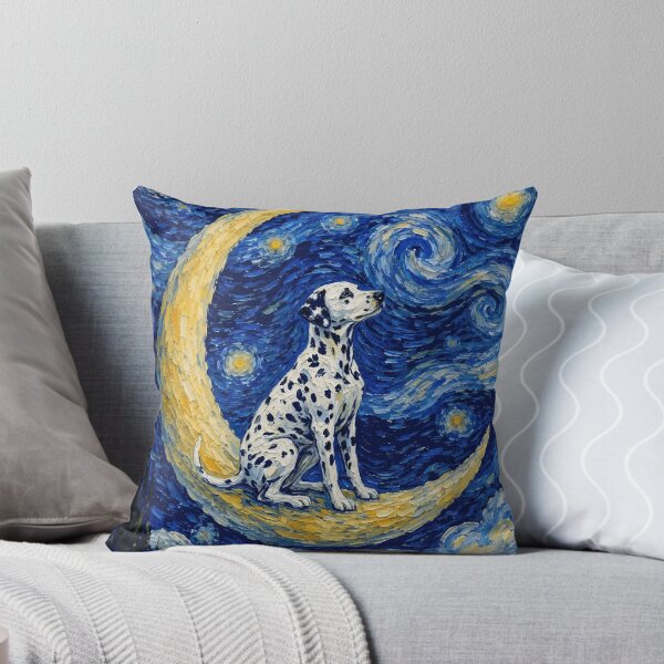 Item preview, Funny Dalmatian Starry Night Painting Cute Moon Stars Mom Dad Kids designed and sold by FurryHavenPH.