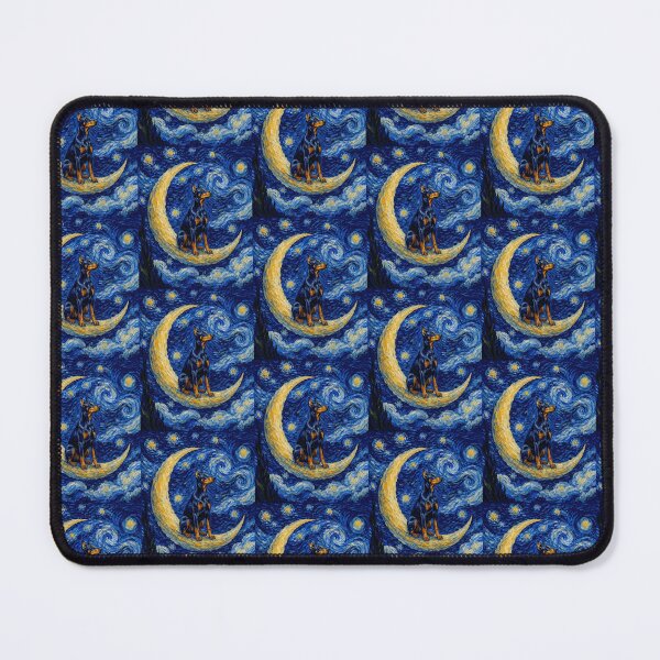 Item preview, Funny Dobermann Starry Night Painting Cute Moon Stars Mom Dad Kids designed and sold by FurryHavenPH.