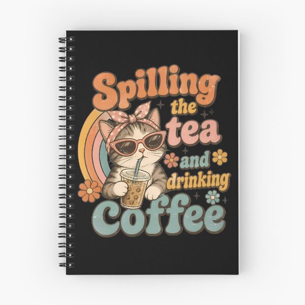 Item preview, Spilling Tea Drinking Coffee Cat designed and sold by Linework Studio.