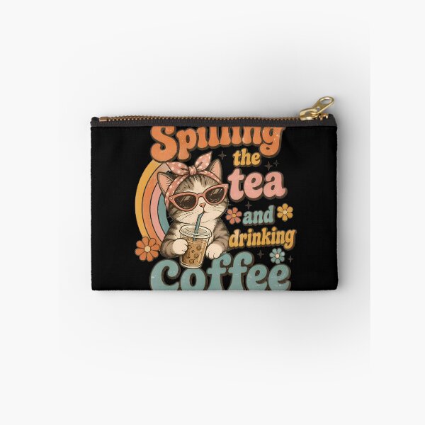 Item preview, Spilling Tea Drinking Coffee Cat designed and sold by Linework Studio.