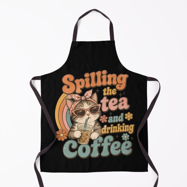 Item preview, Spilling Tea Drinking Coffee Cat designed and sold by Linework Studio.