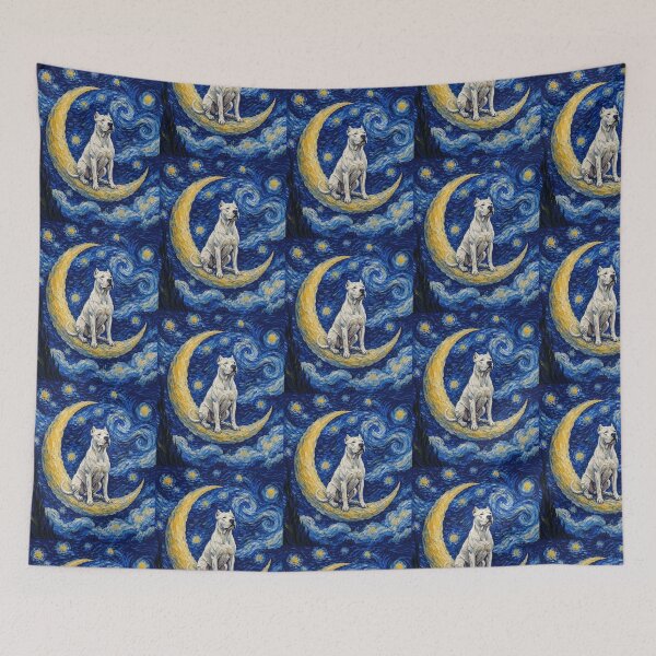 Item preview, Funny Dogo Argentino Starry Night Painting Cute Moon Stars Mom Dad Kids designed and sold by FurryHavenPH.