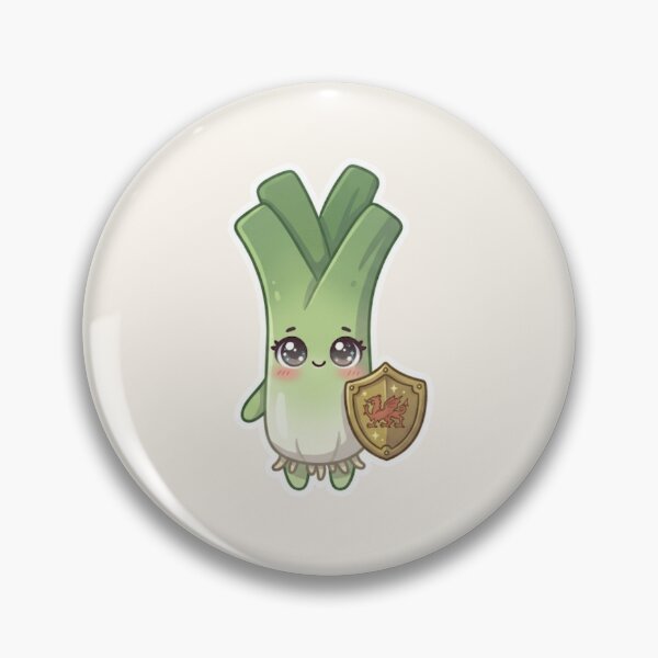 Item preview, Kawaii Leek With Shield – Cute Welsh Sticker designed and sold by Cerys-GS.