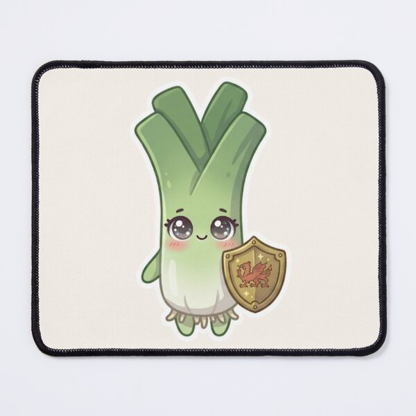 Item preview, Kawaii Leek With Shield – Cute Welsh Sticker designed and sold by Cerys-GS.