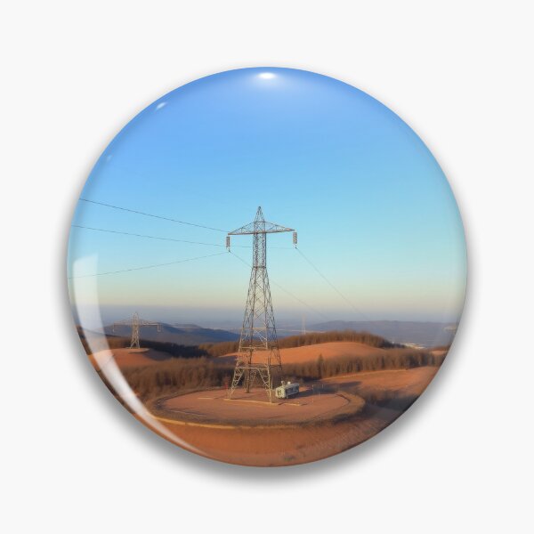 Item preview, Electricity Pylon Across Rolling Hills Under a Clear Blue Sky designed and sold by Pylon-Bureau.