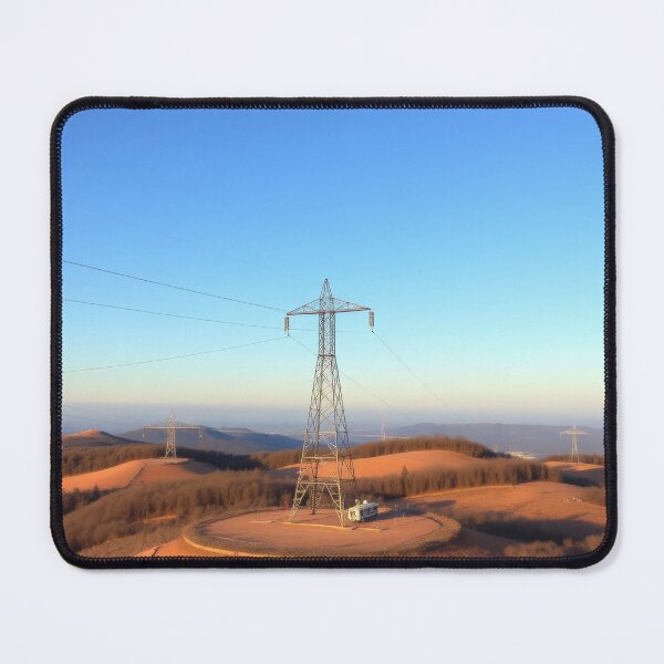 Item preview, Electricity Pylon Across Rolling Hills Under a Clear Blue Sky designed and sold by Pylon-Bureau.