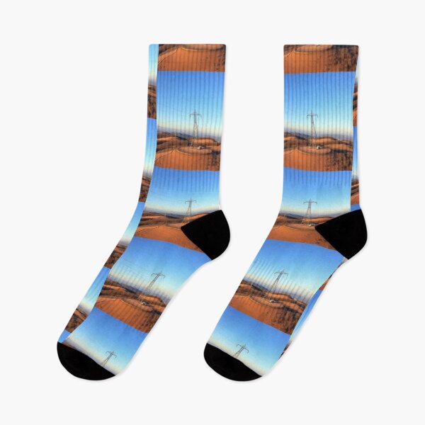 Item preview, Electricity Pylon Across Rolling Hills Under a Clear Blue Sky designed and sold by Pylon-Bureau.