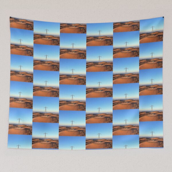 Item preview, Electricity Pylon Across Rolling Hills Under a Clear Blue Sky designed and sold by Pylon-Bureau.