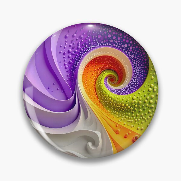Item preview, Colorful Abstract Spiral Pattern in Purple Orange Green designed and sold by Vicky Brago-Mitchell®.