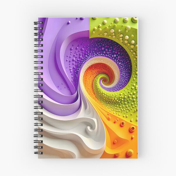 Item preview, Colorful Abstract Spiral Pattern in Purple Orange Green designed and sold by Vicky Brago-Mitchell®.