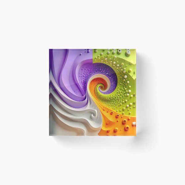 Item preview, Colorful Abstract Spiral Pattern in Purple Orange Green designed and sold by Vicky Brago-Mitchell®.