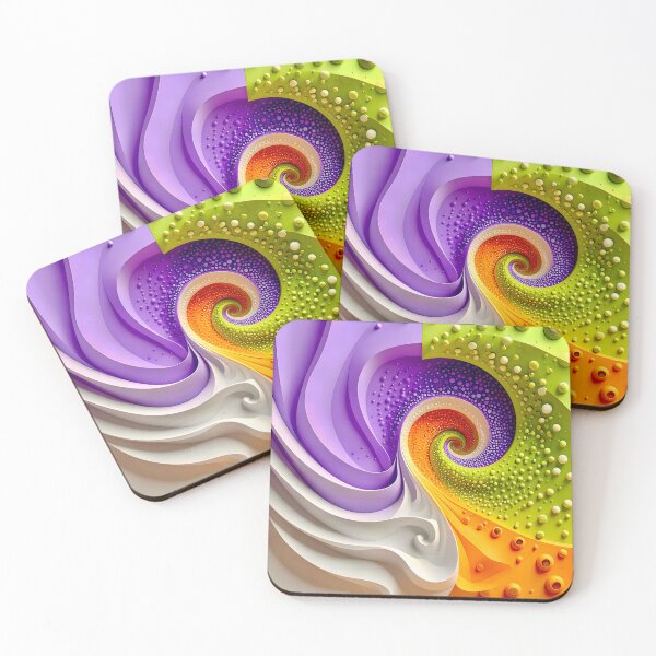 Item preview, Colorful Abstract Spiral Pattern in Purple Orange Green designed and sold by Vicky Brago-Mitchell®.