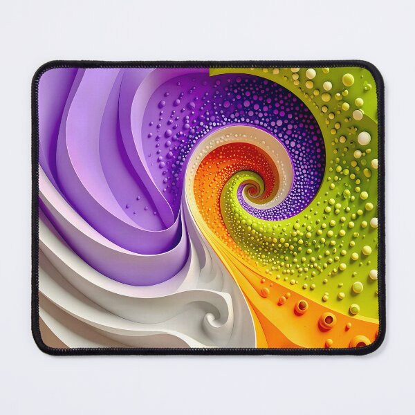 Item preview, Colorful Abstract Spiral Pattern in Purple Orange Green designed and sold by Vicky Brago-Mitchell®.