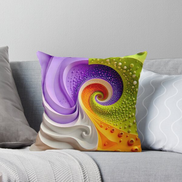 Item preview, Colorful Abstract Spiral Pattern in Purple Orange Green designed and sold by Vicky Brago-Mitchell®.